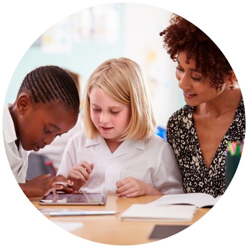 Teacher in a classroom with students