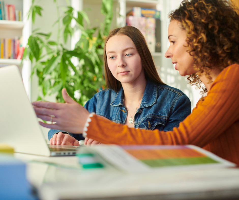 Careers advisor speaking to a student