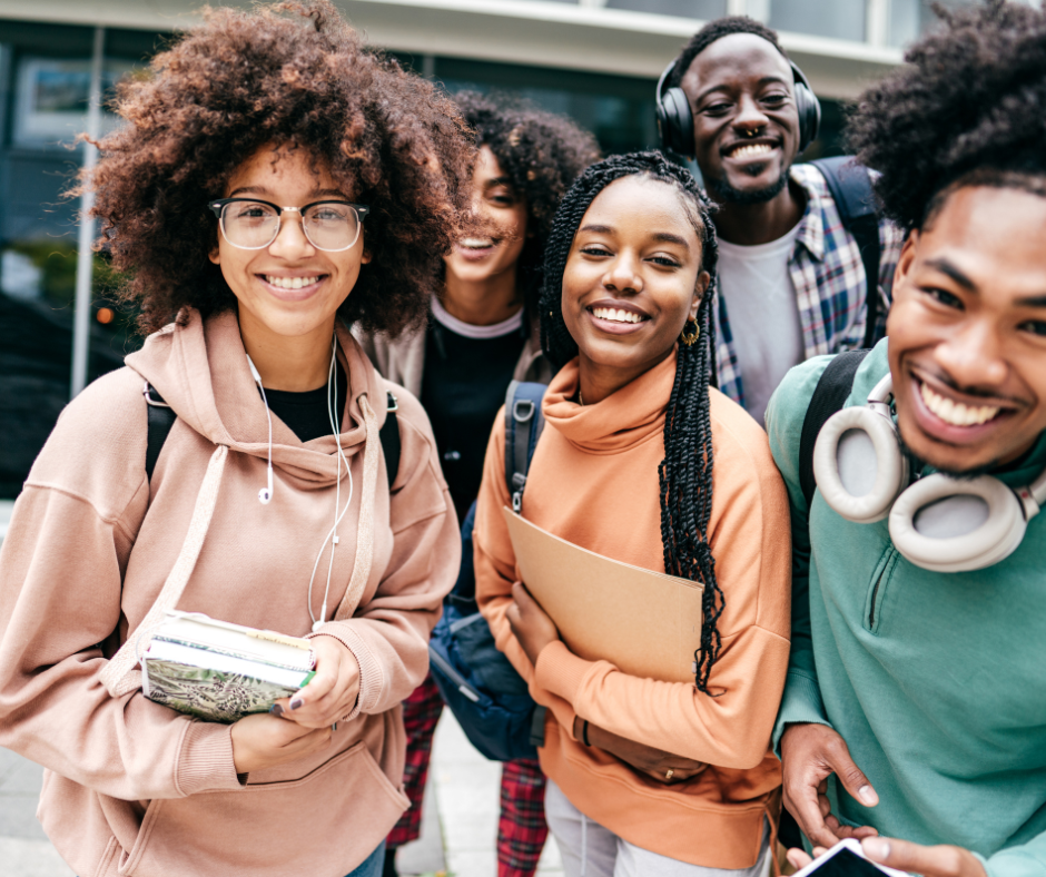 Students outside a school