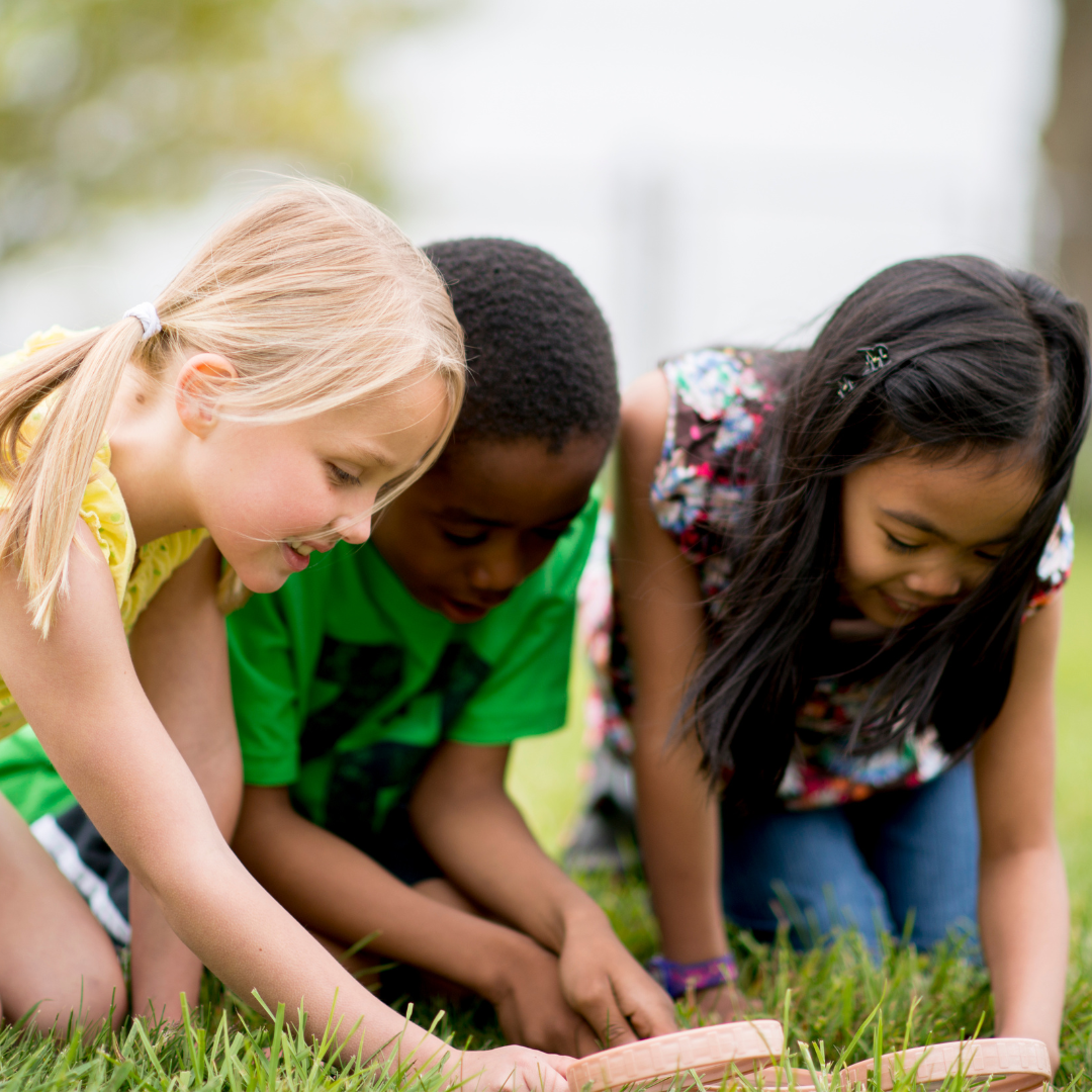 children counting outdoors